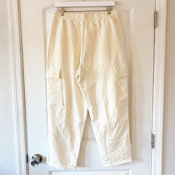 MADEWELL Cream Brushed Cargo Sweatpants NWT Lounge Cozy - Picture 12 of 14